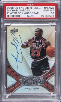 2008-09 UD "Exquisite Collection" Player Box Autograph #PBAMJ Michael Jordan Signed Card (#05/23) - PSA GEM MT 10 - POP 1!